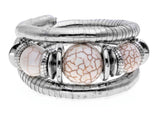 Silver Stone Bangle Bracelet