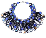 Blue Crystal bib necklace